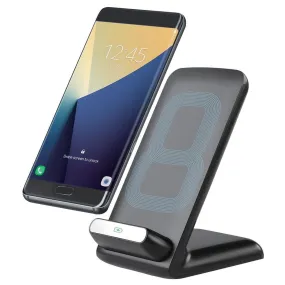 Laser Qi Two Coil Wireless Vertical Charger & Dock - Black