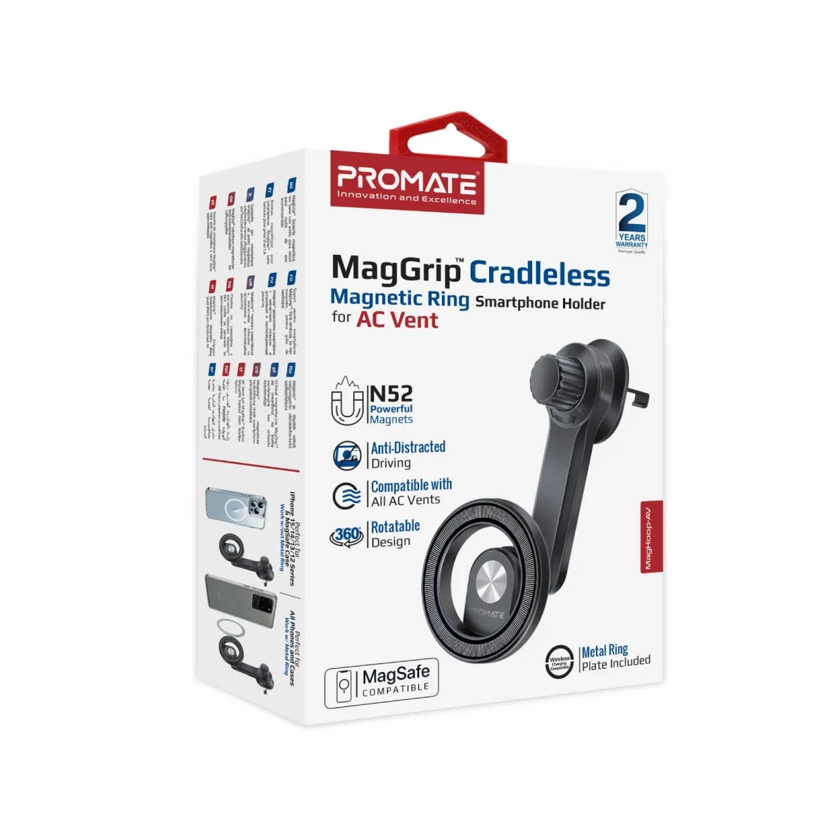 MagGrip™ Cradleless Magnetic Ring Smartphone Holder for AC Vent