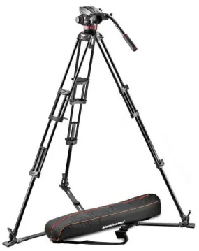 Manfrotto Professional Fluid Video System with Aluminum Legs and Mid Spreader