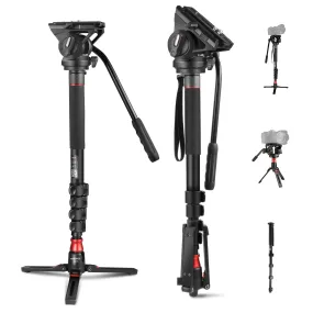 NEEWER 179cm GM76 Professional Camera Monopod With Fluid Head