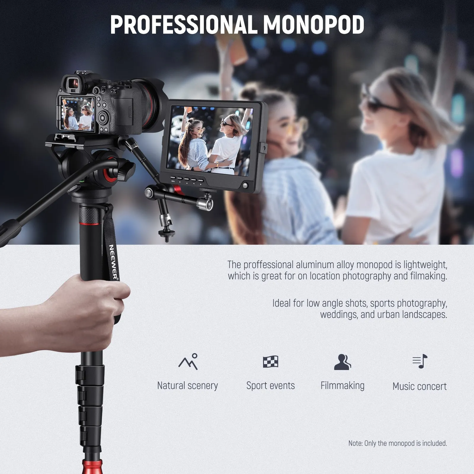 NEEWER TP21 169cm Professional Camera Monopod with Feet