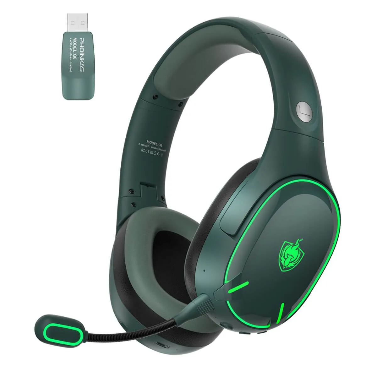 PHOINIKAS Q6 2.4Ghz Wireless Gaming Headphones