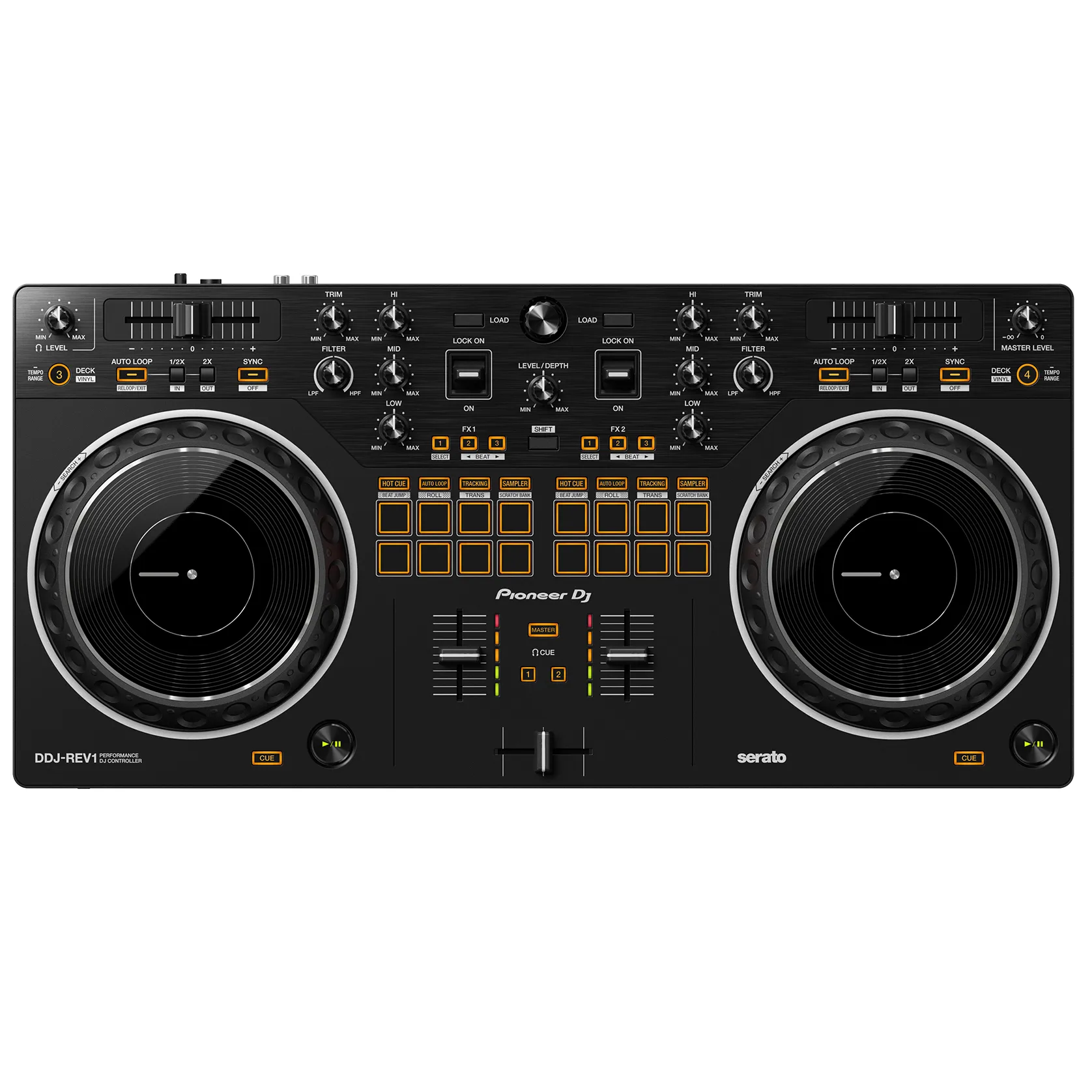 Pioneer DDJ-REV1 Scratch-Style 2-Channel DJ Controller for Serato DJ Lite, Black