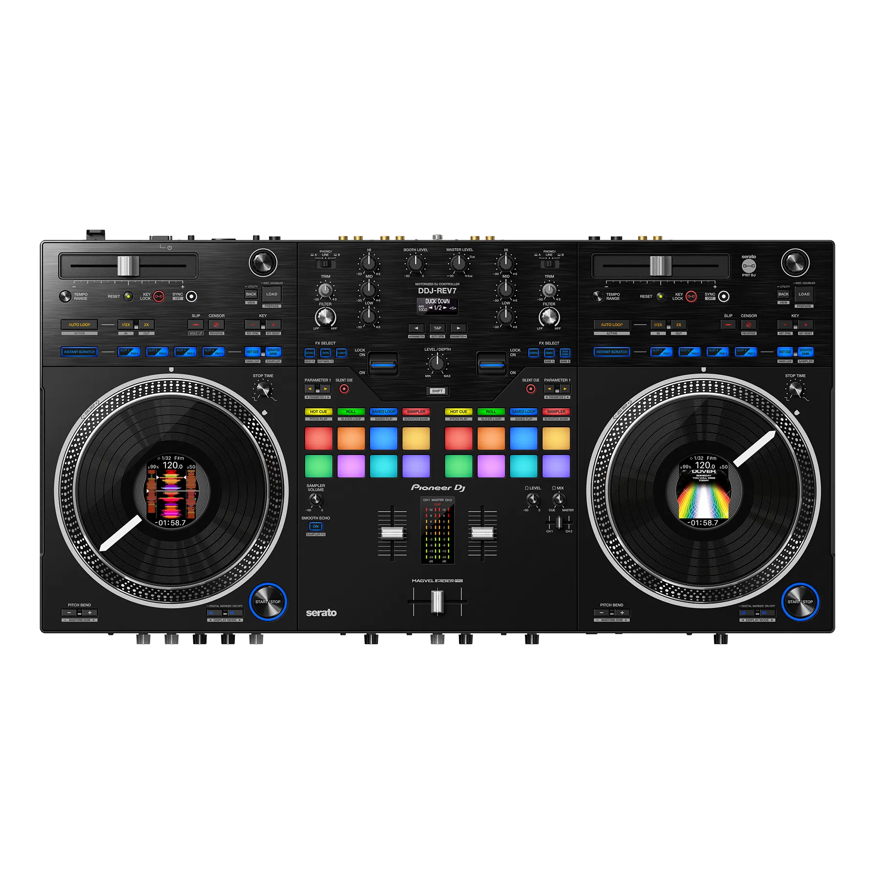 Pioneer DDJ-REV7 Scratch-Style 2-Channel Pro DJ Controller for Serato DJ Pro, Black