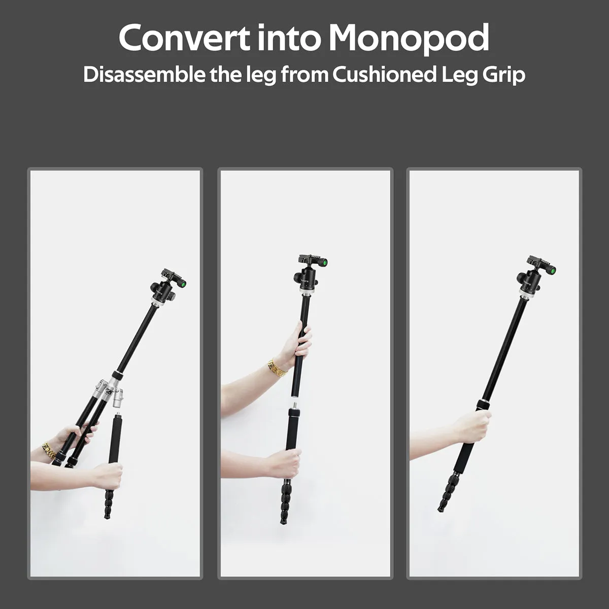 Premium Professional Anodized Aluminum Travel Tripod