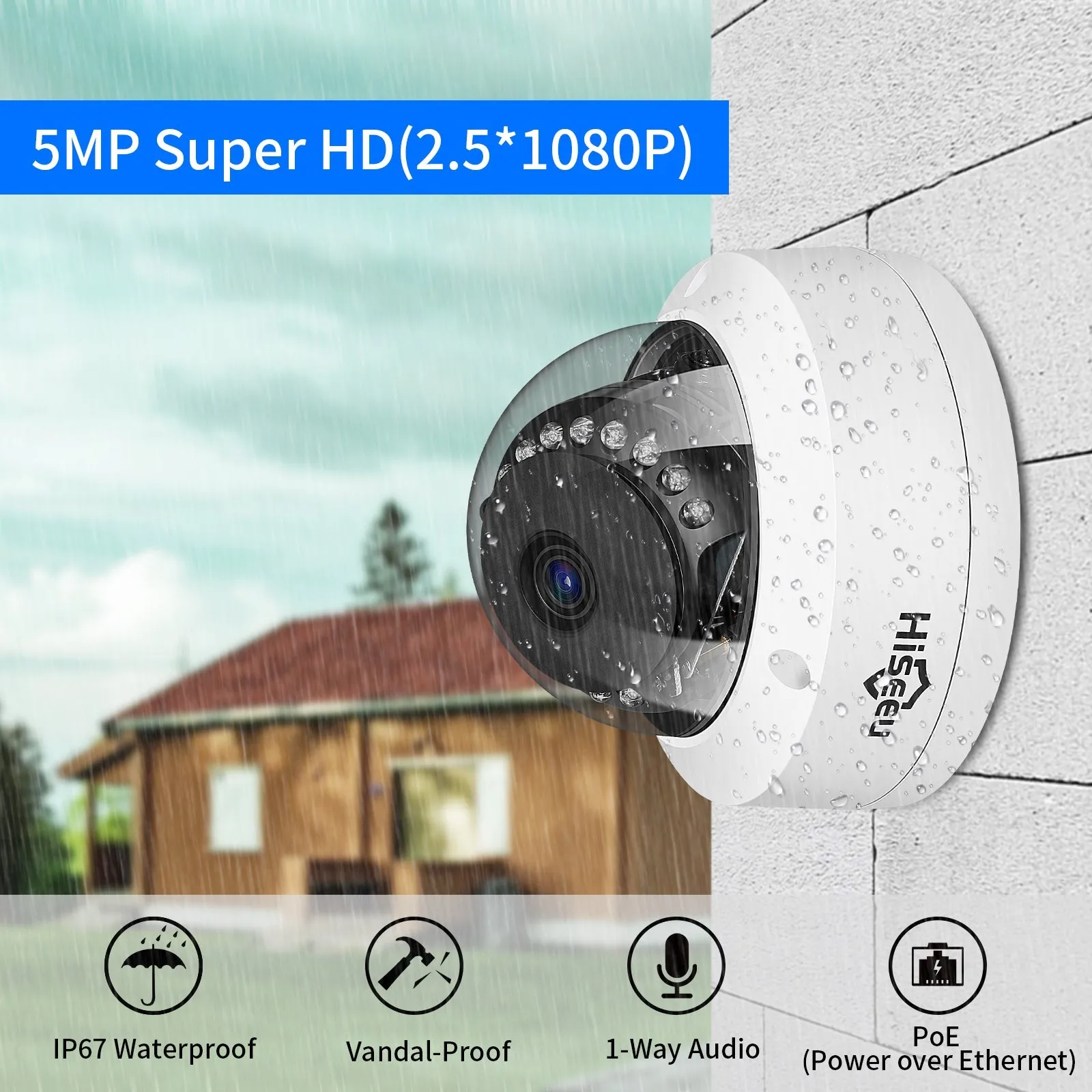 Security camera system 5Mp PoE IP with 4 Cameras