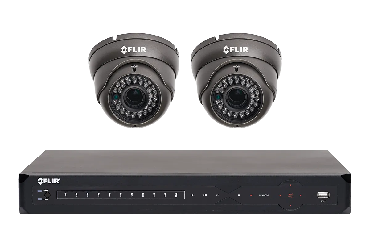 Security camera system with 500GB hard drive and 2 outdoor cameras, 90FT night vision