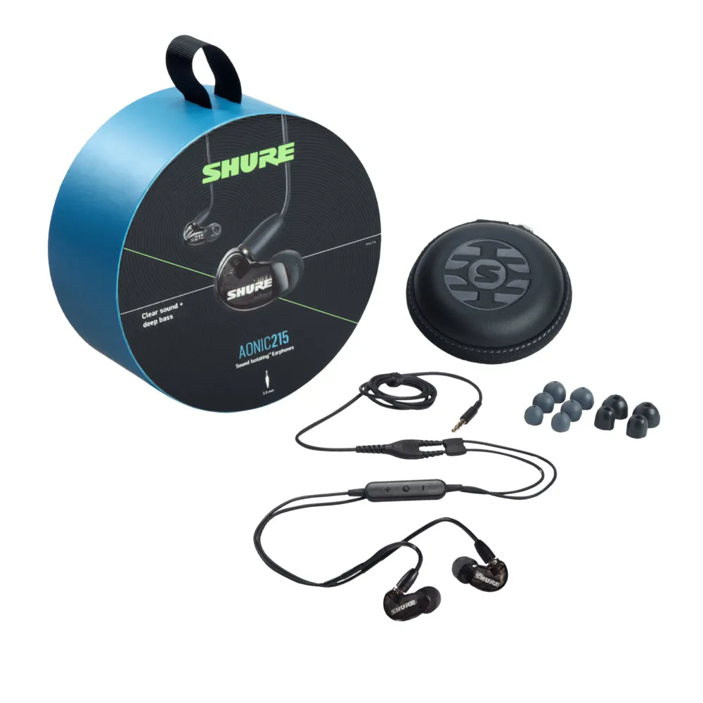 Shure AONIC 215 Wired Sound Isolating Earphones with Remote   Mic