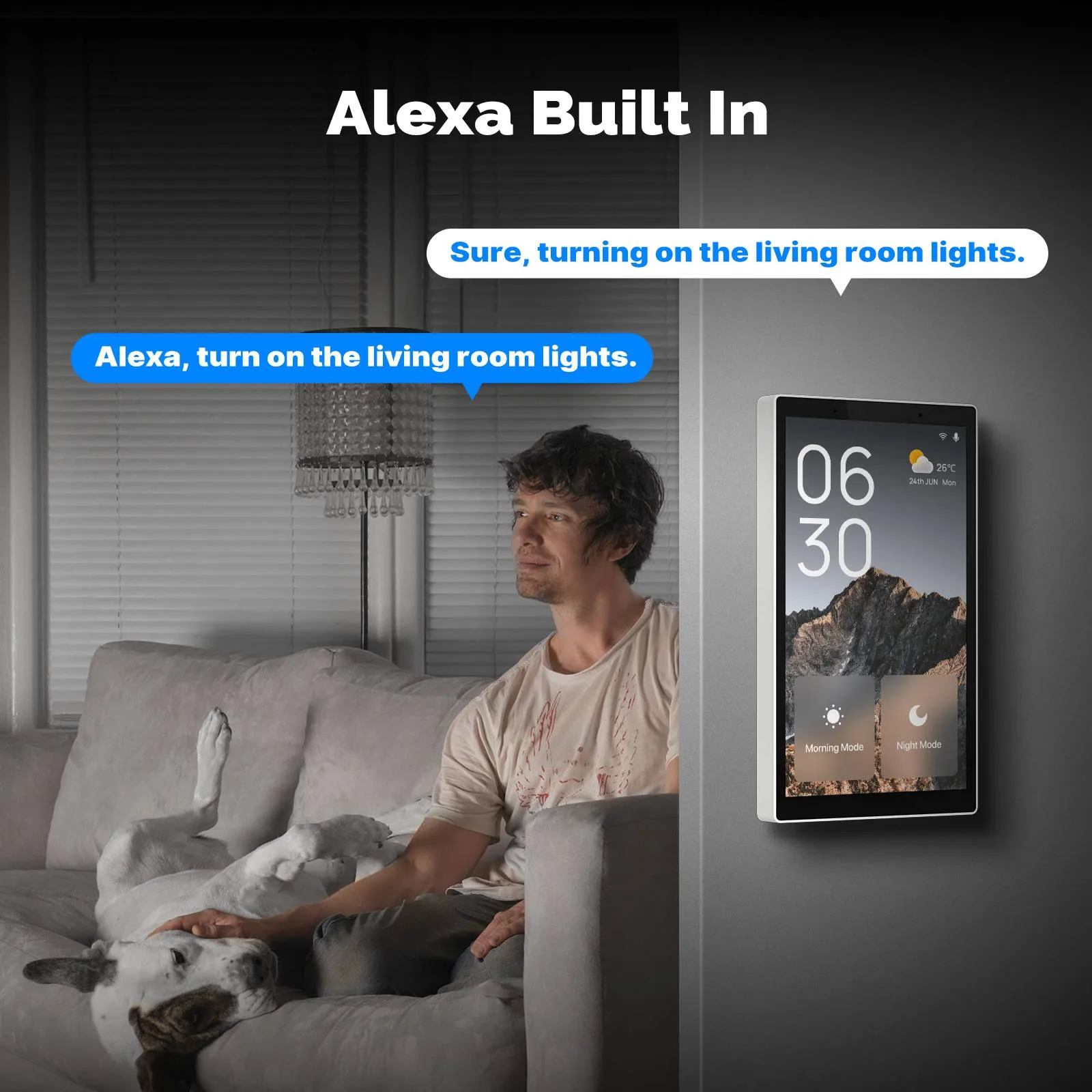 Smart Home 5-Inch Touchscreen Control In-wall Smart Panel with Alexa Built-in