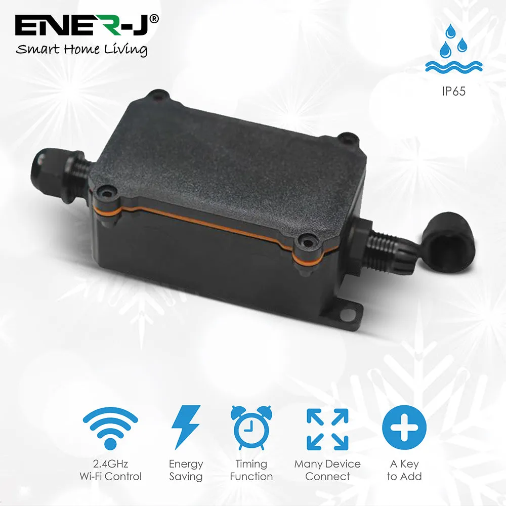 Smart WiFi Outdoor Relay Switch, In Line Switch, Black [Energy Class A ]