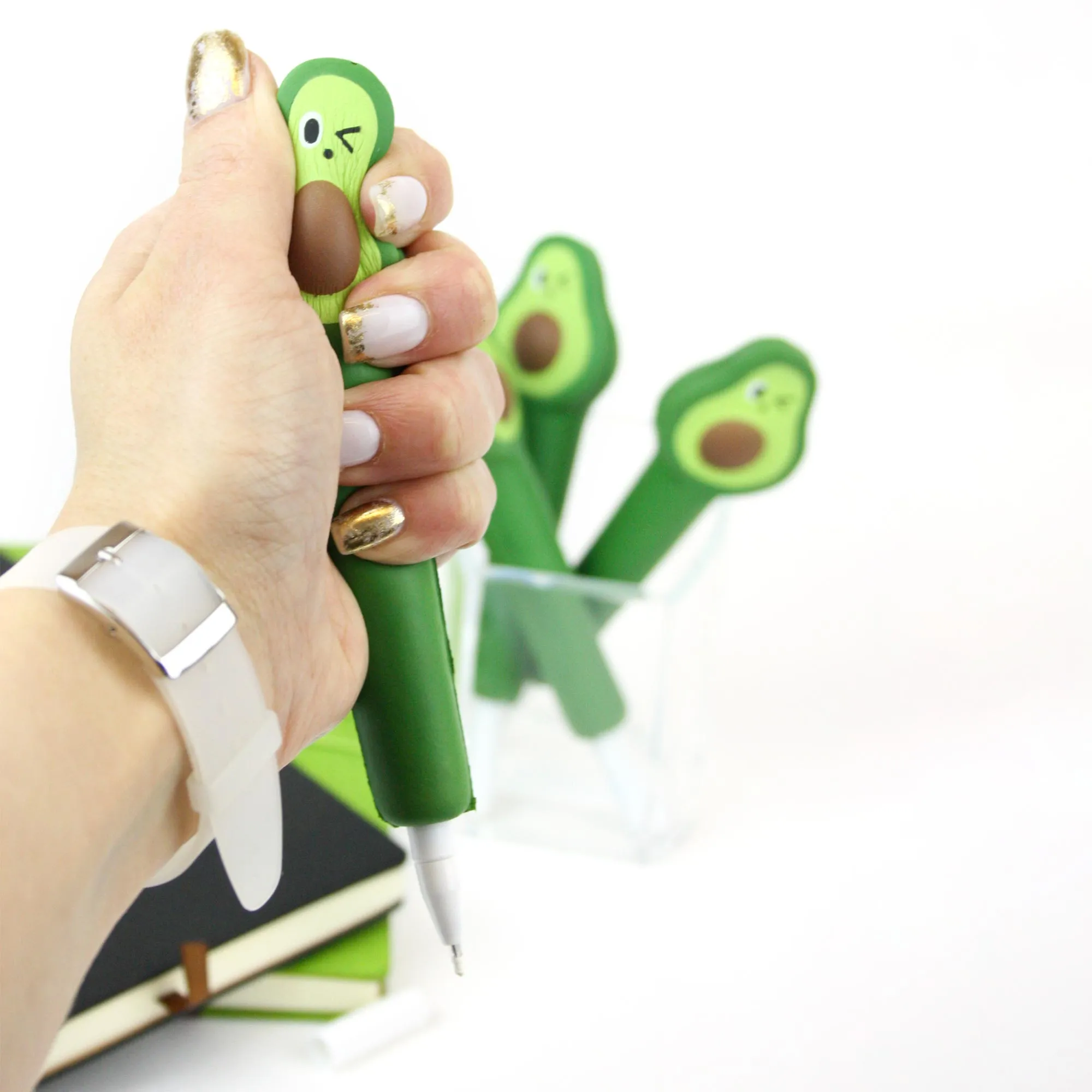 Squishy Avocado Fun: Pack of 3 Gel Pens