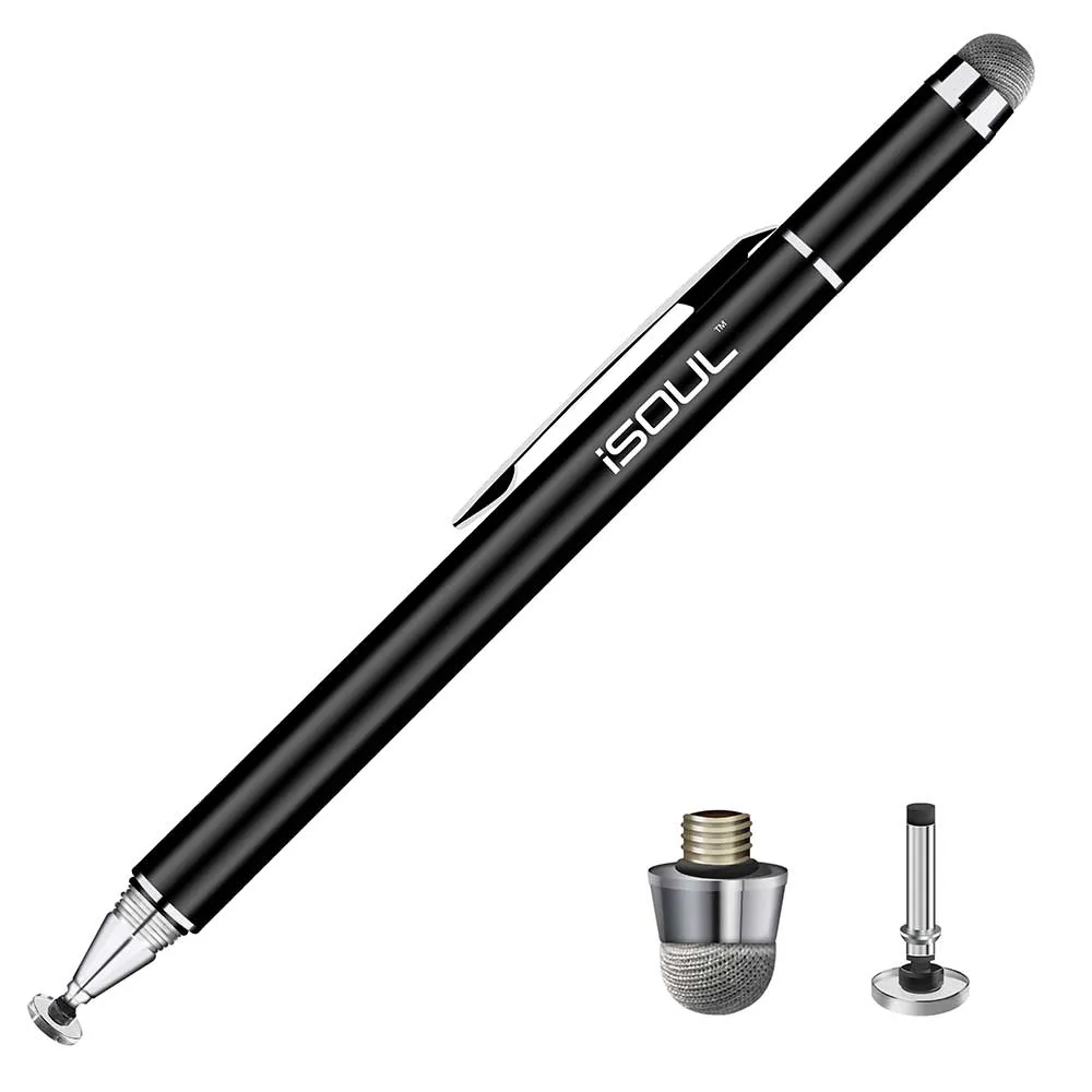 Stylus Touch Pen with Microfiber and Capacitive Transparent Precise Disc for iPad, iPhone, Samsung Galaxy, Note, 11 Pro Max 12 Mini