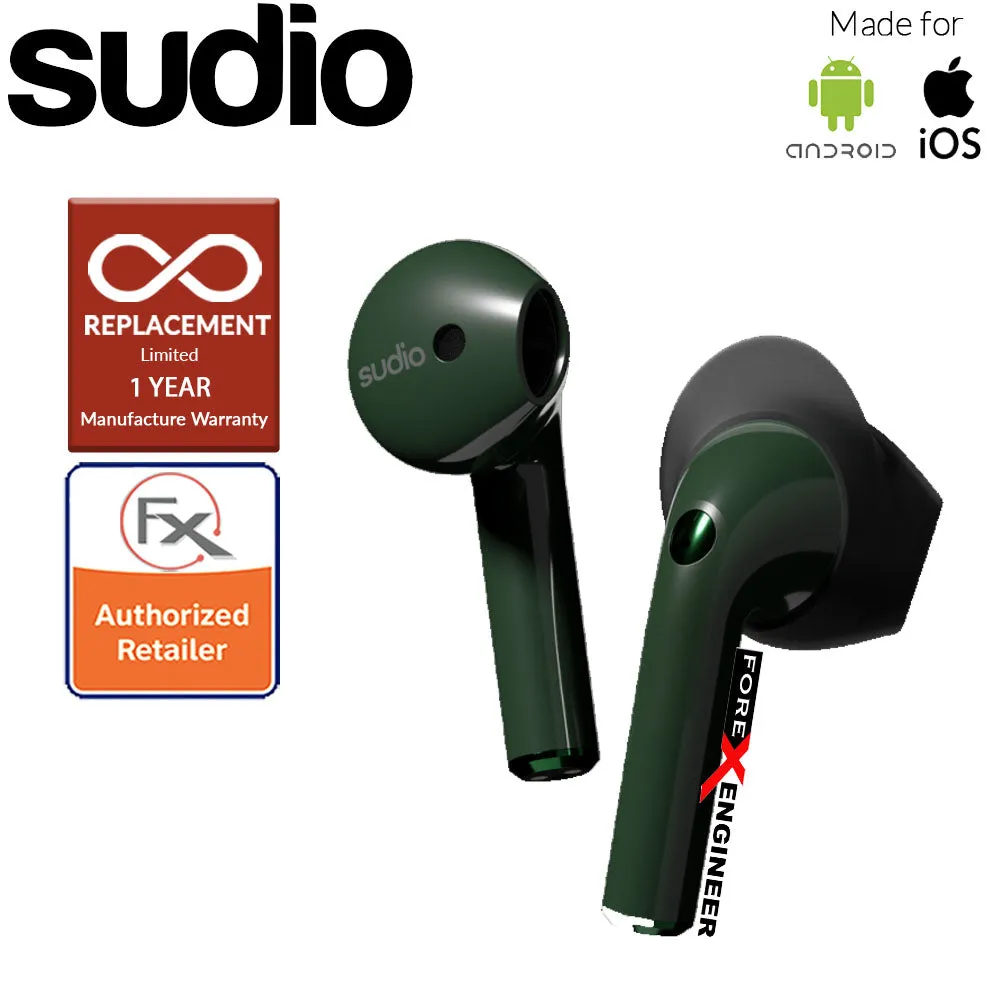 Sudio Nio Wireless Earbuds with  Environmental Noise-Canceling Microphones ( Green ) ( Barcode : 7350071385104 )