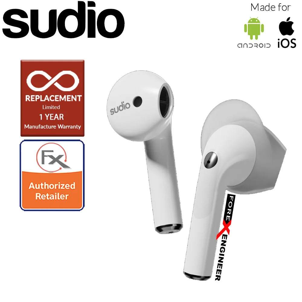 Sudio Nio Wireless Earbuds with  Environmental Noise-Canceling Microphones ( White ) ( Barcode : 7350071386354 )