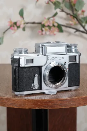 Superb! 1938 Zeiss Ikon Contax, CLA'd, Freshly Serviced!