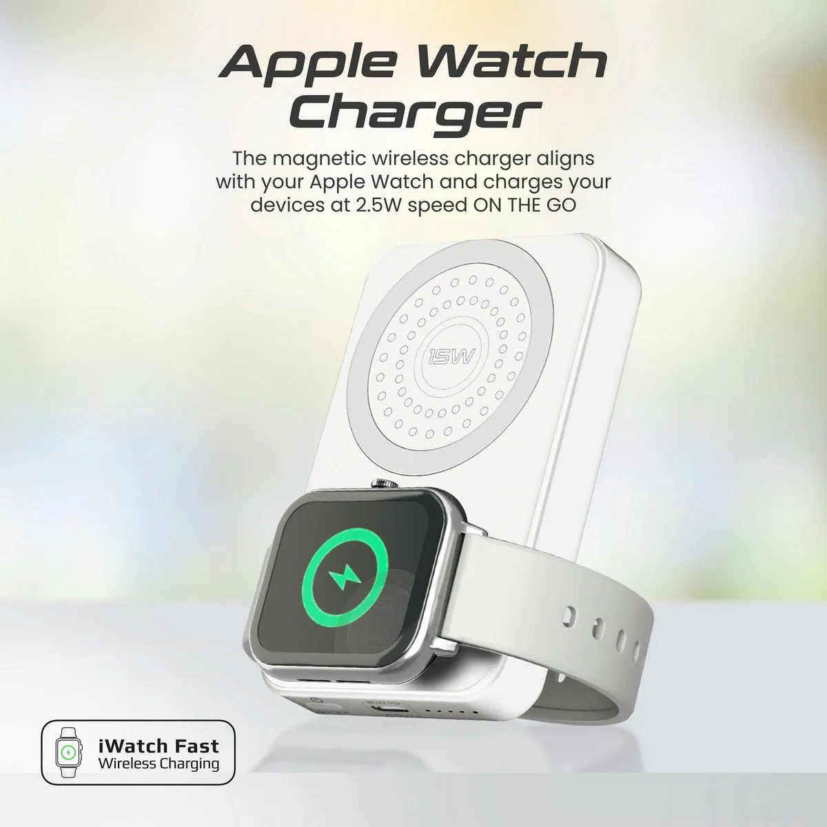 SuperCharge MagSafe Compatible & Apple Watch Wireless Charging Power Bank