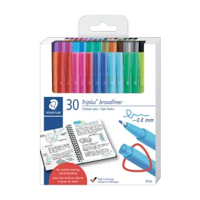 Triplus Fineliner Pens - 0.8 mm, 30 Pieces