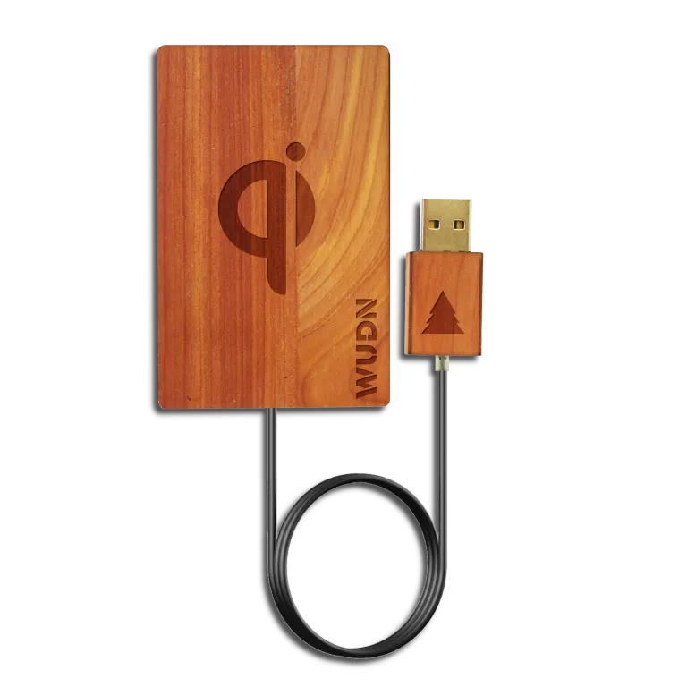 Wooden Credit Card Qi Wireless Fast Charger