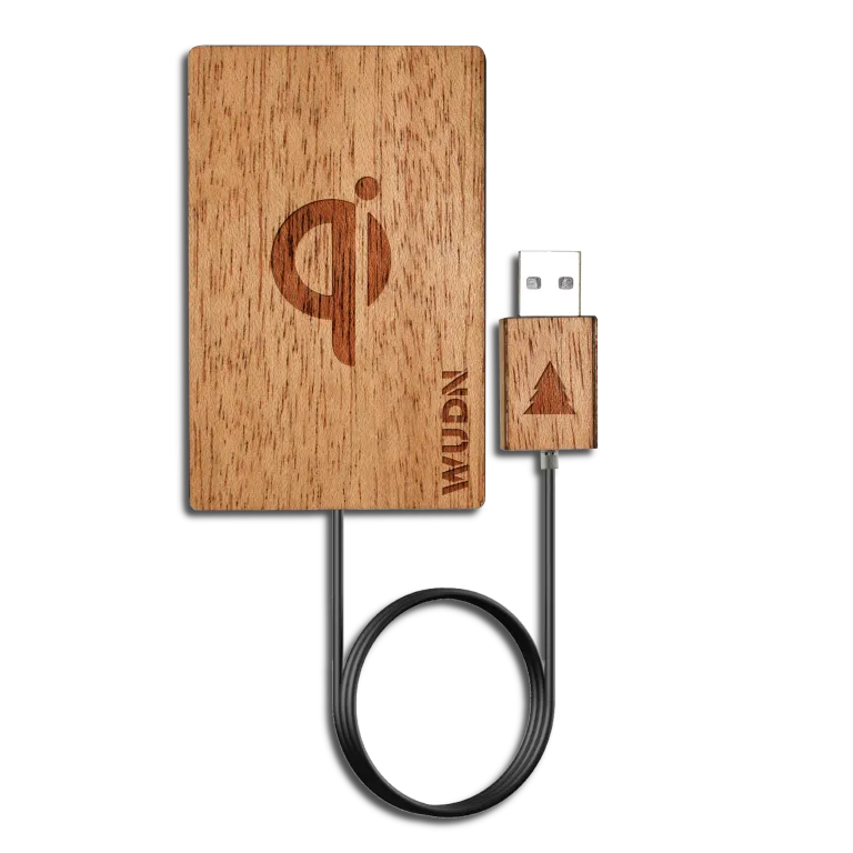 Wooden Credit Card Qi Wireless Fast Charger